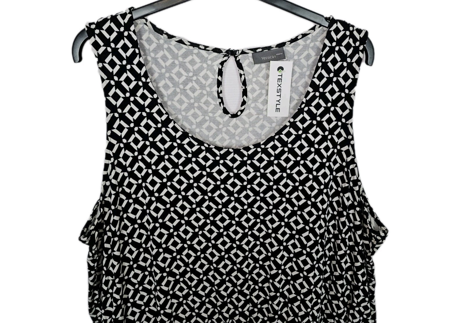 EK7724 Damen Kleid von Yessica, schwarz-weiß, Gr.XL1