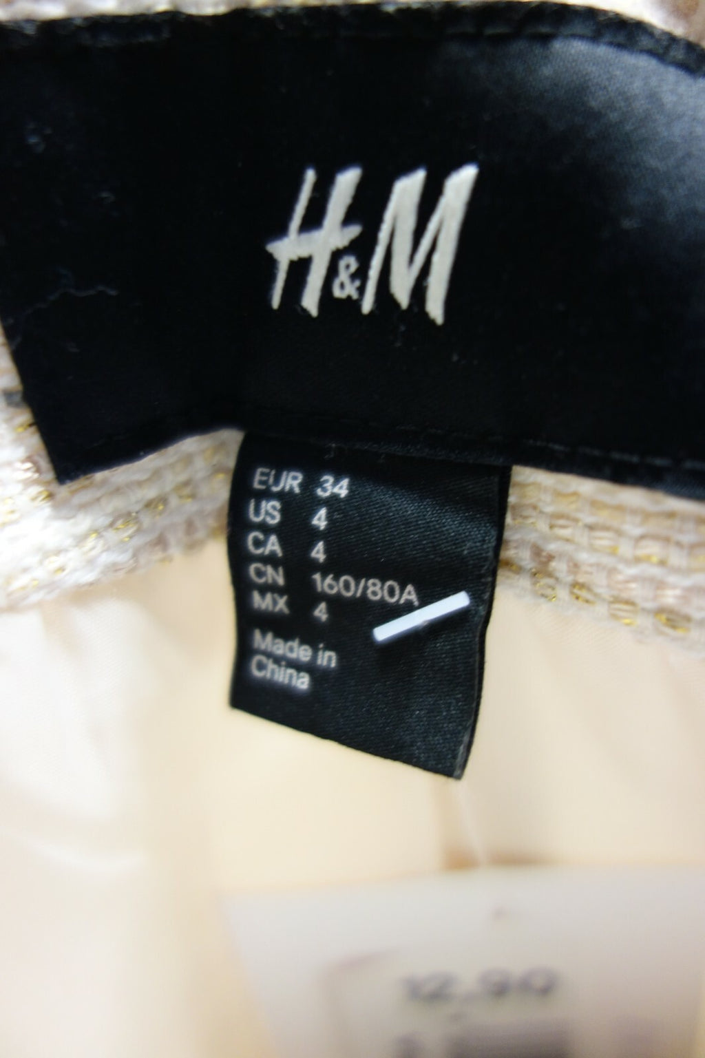 EK0646 Damen Jäckchen von H&M, beige, golden, Gr. 345