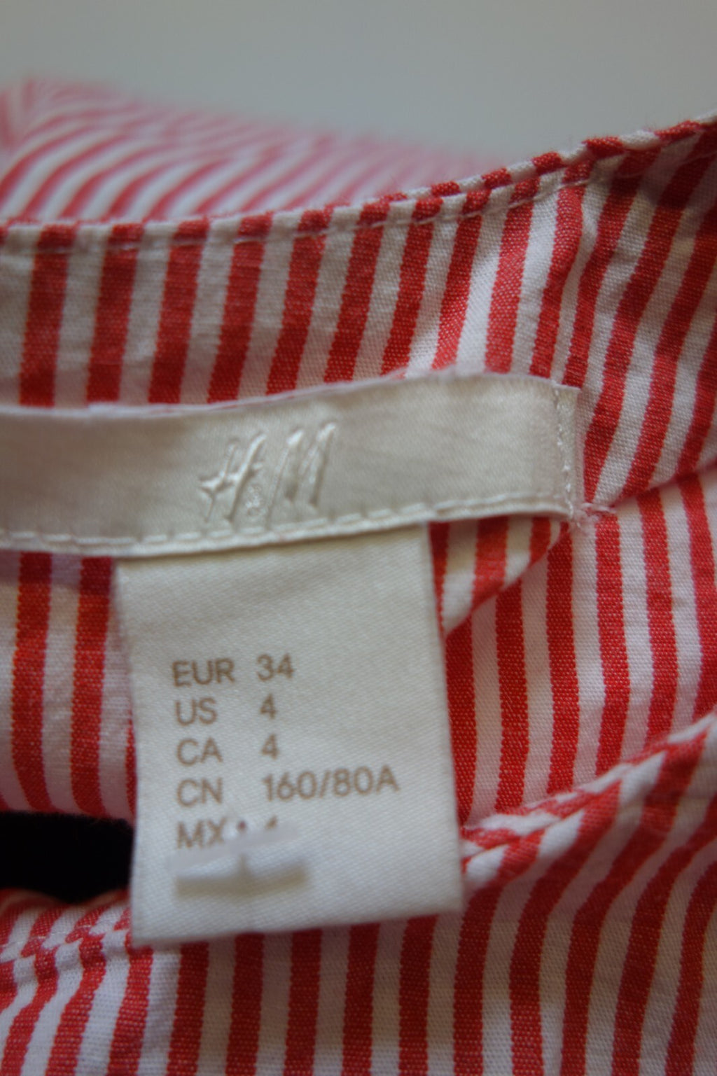 EK3539 Damen Bluse von H&M, gestreift, rot/weiß, Gr. 344