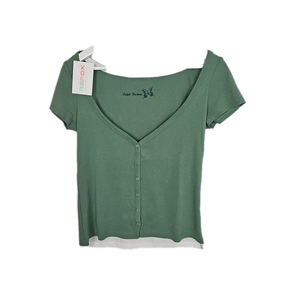 EK9542 Damen T-Shirt Outfit Fashion Gr.L Grün0