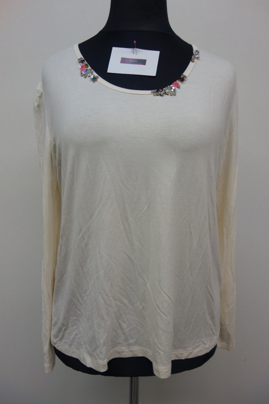 EK2623 Damen Oberteil von Himmelblau Größe 48 Beige0