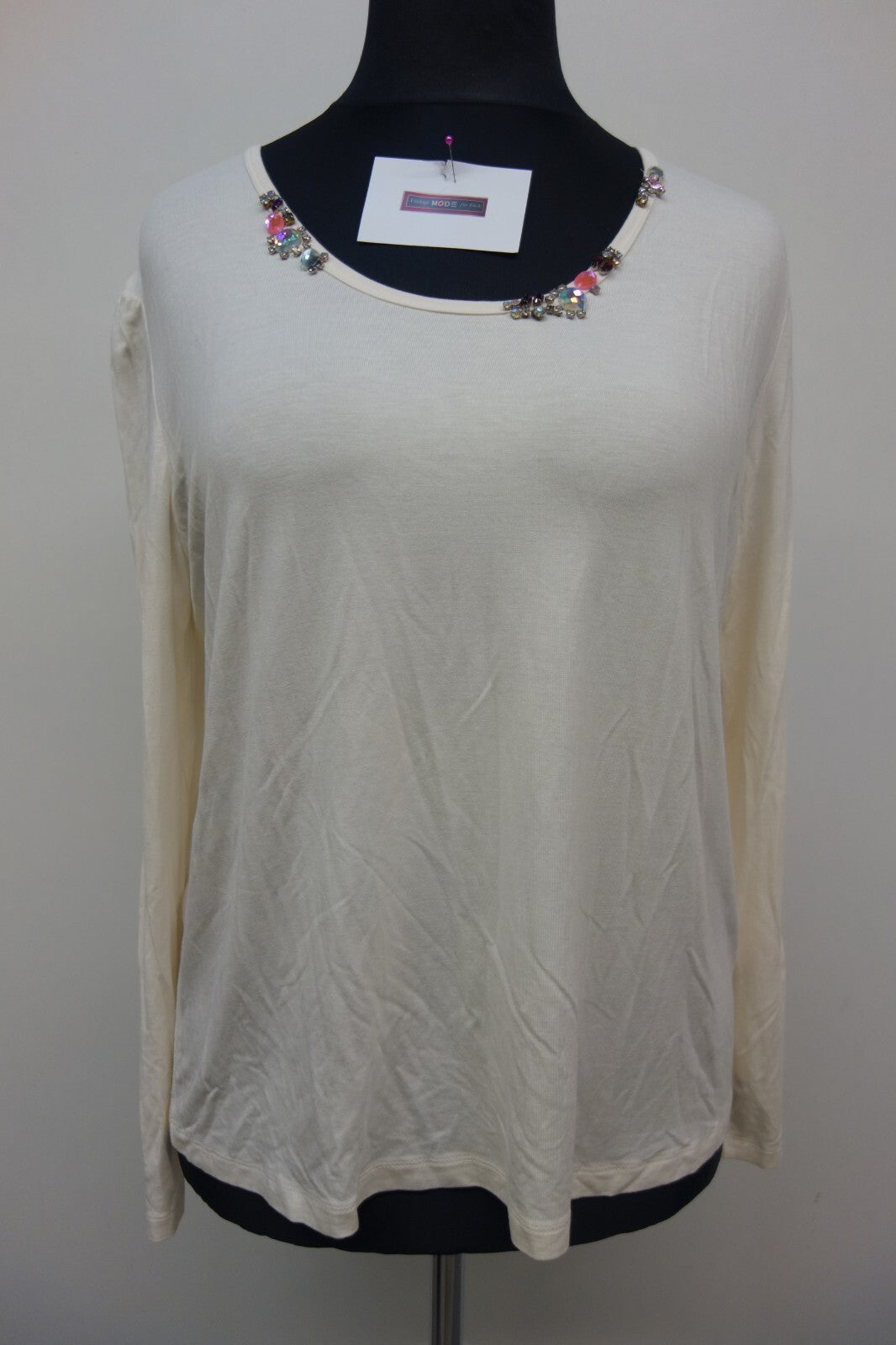 EK2623 Damen Oberteil von Himmelblau Größe 48 Beige0