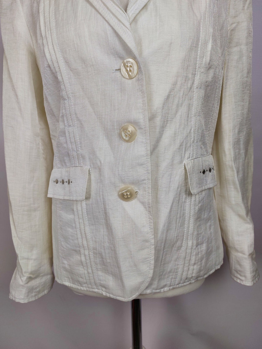 EK4980 Damen Blazer von Bexleys, glitzernd weiß, Gr. 382