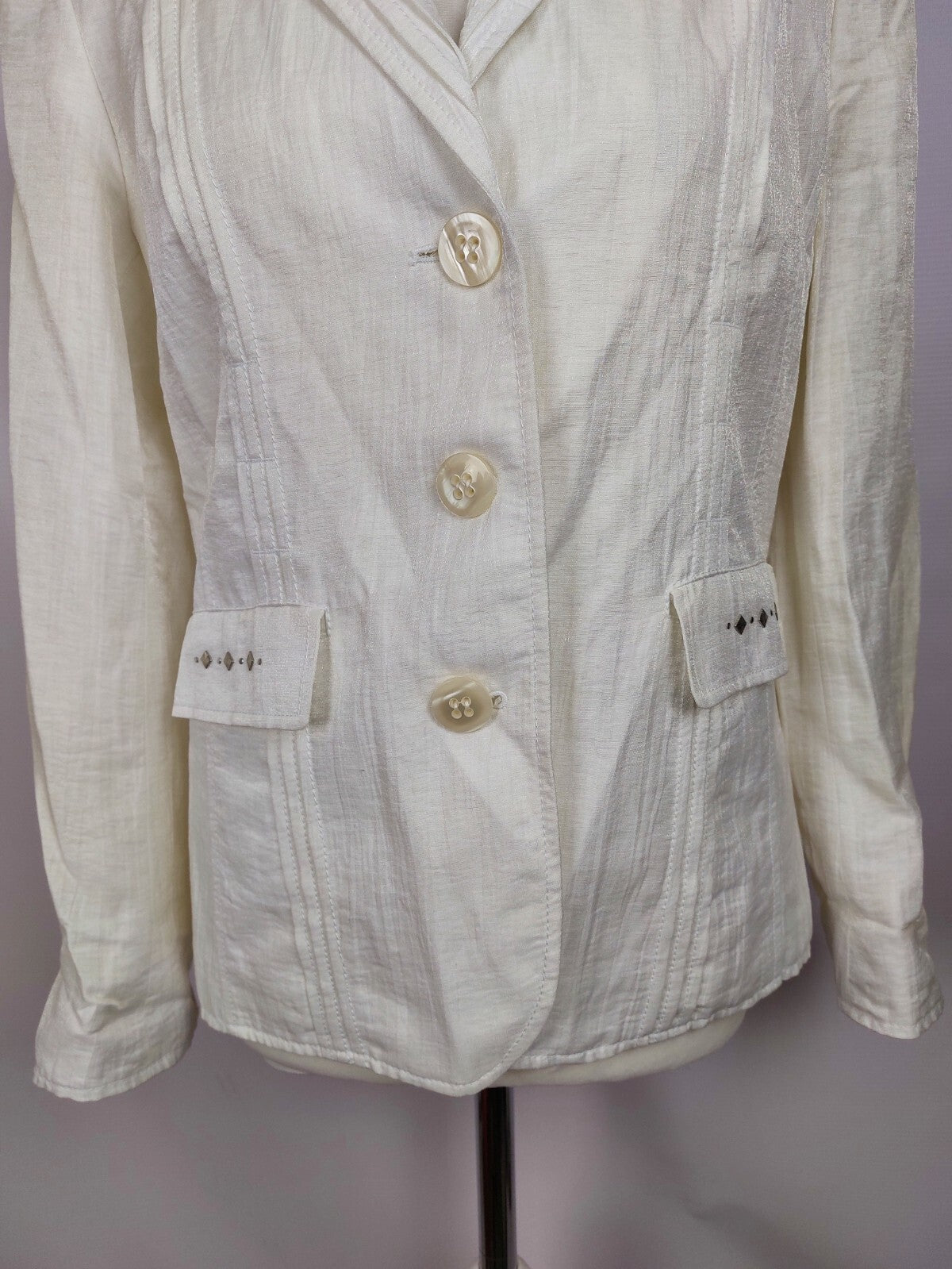 EK4980 Damen Blazer von Bexleys, glitzernd weiß, Gr. 382