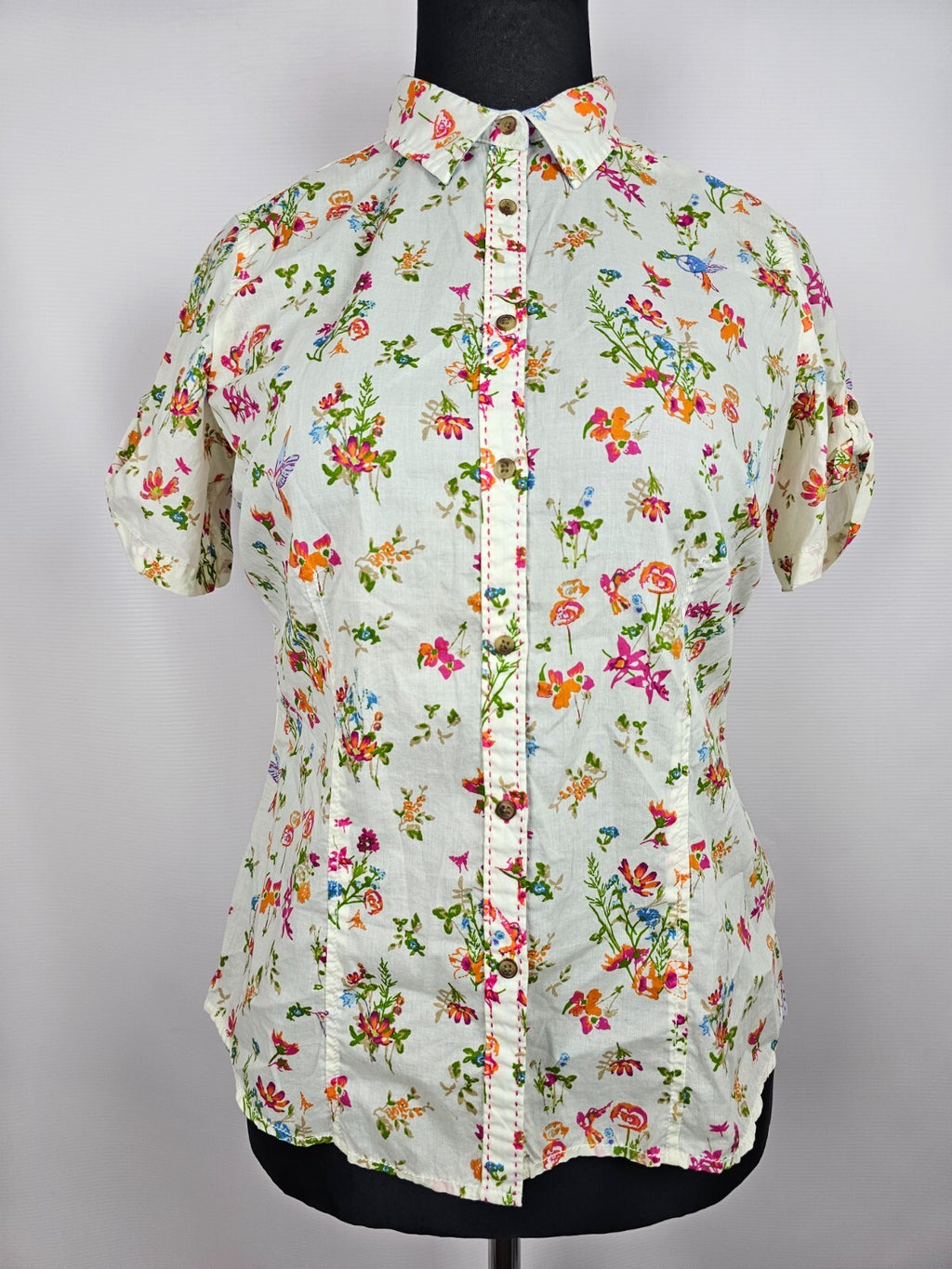 EK4792 Damen Bluse von Sunshine Coast, beige mit Blumen, Gr.XL1
