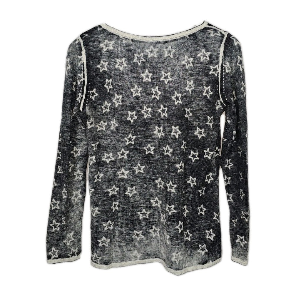 EK8772 Damen Pullover von Street One, Grau mit weißen Sternen, Gr. 401