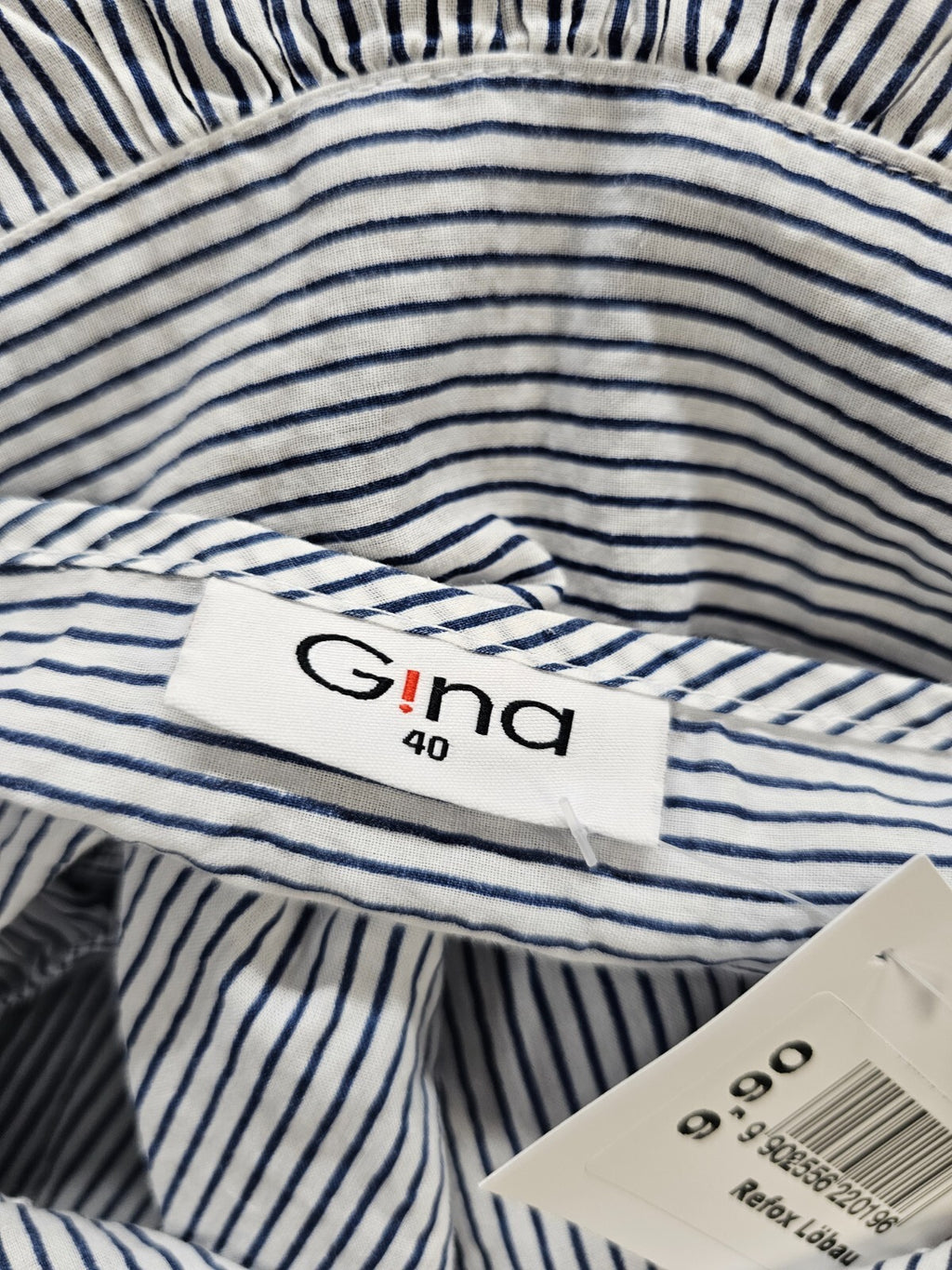 EK5932 Damen Bluse von Gina, weiß/blau gestreift, Gr. 406