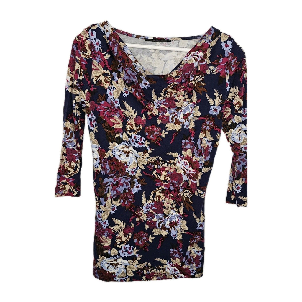 EK10862 Damen Shirt von Manguun, blau mit Blumenmuster, Gr.360