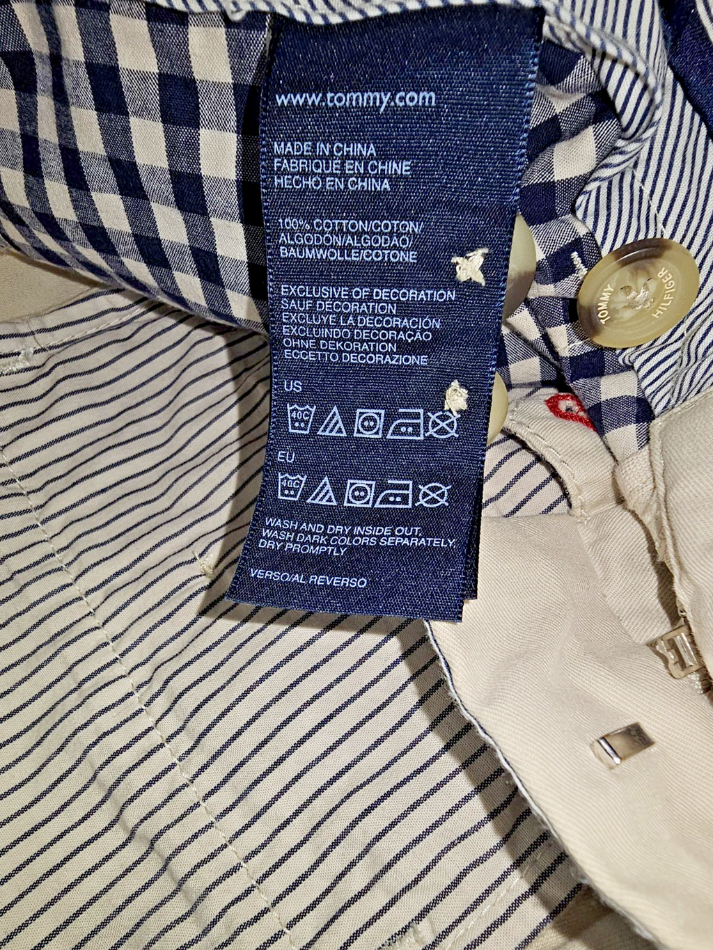 EK 7659 Tommy Hilfiger Sommerhose Herren Beige Gr 36/344