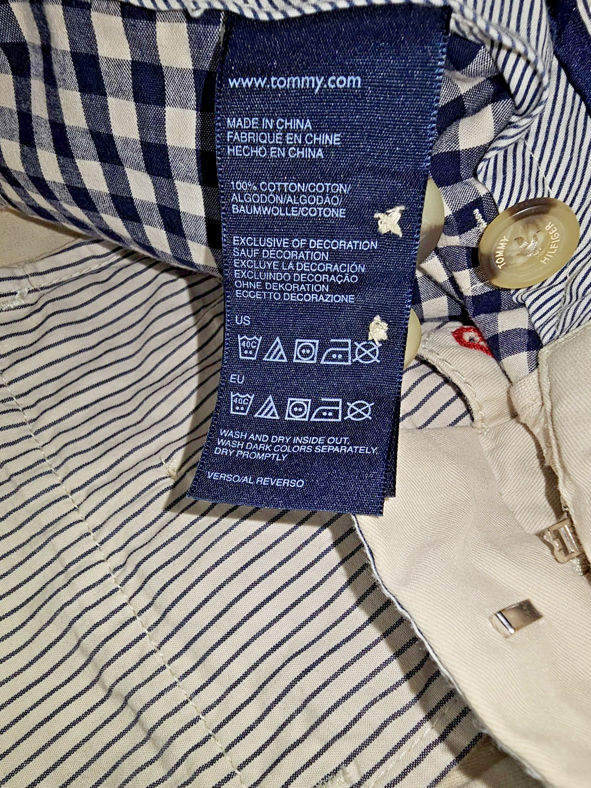 EK 7659 Tommy Hilfiger Sommerhose Herren Beige Gr 36/344