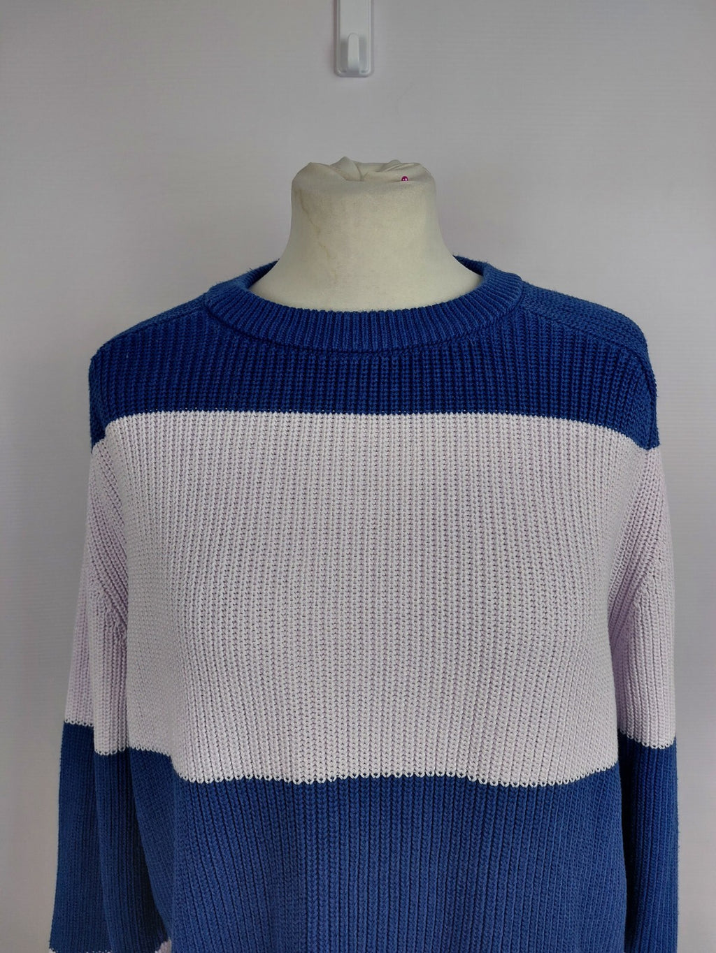 EK1839 Damen Strickpullover von Marc O`Polo, blau/rosa gestreift, Gr. S1
