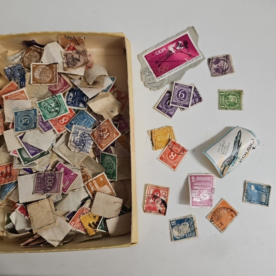 EB2269 Alte Deutsche Briefmarken, ca. 213 Stück, verschieden und doppelte 0