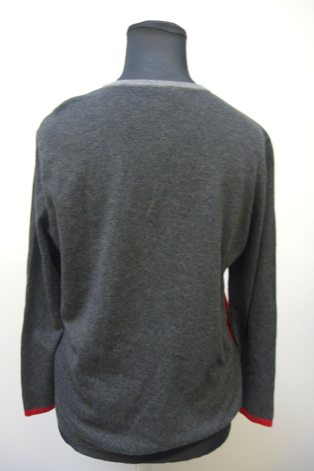 EK1330 Damen Strickjacke von Gerry Weber, grau/rot, Gr. L4