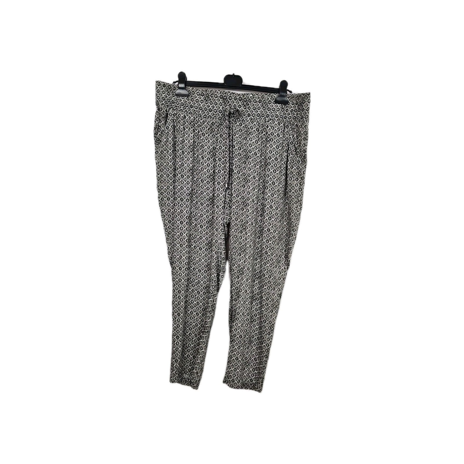EK8073 Damen Hose Grau,Schwarz Gemustert XL0