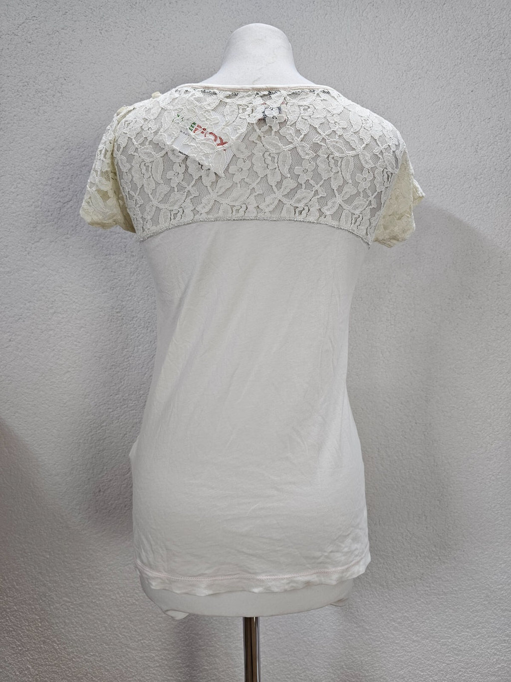 EK6195 Damen T-Shirt von Hilfiger, creme, Gr. S4