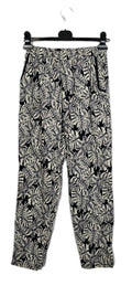 EK9599 Damen Stoff Hose, Schwarz/Weiß, Gr. Ca Xs/S0
