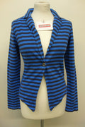 EK1538 Damen Stoff-Blazer von Street One, blau/schwarz gestreift, Gr. 360