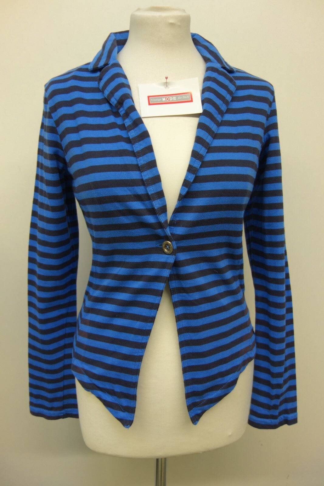 EK1538 Damen Stoff-Blazer von Street One, blau/schwarz gestreift, Gr. 360