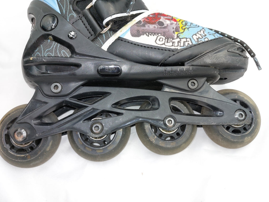 ES0151 Kinder Inlineskater von Hot Wheels, schwarz-blau, Gr.28 bis 324