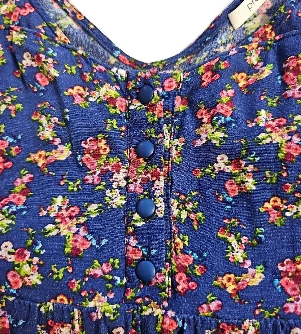 EK10470 Damen Kleid von Promod, blau mit Blumenmuster, Gr.M2