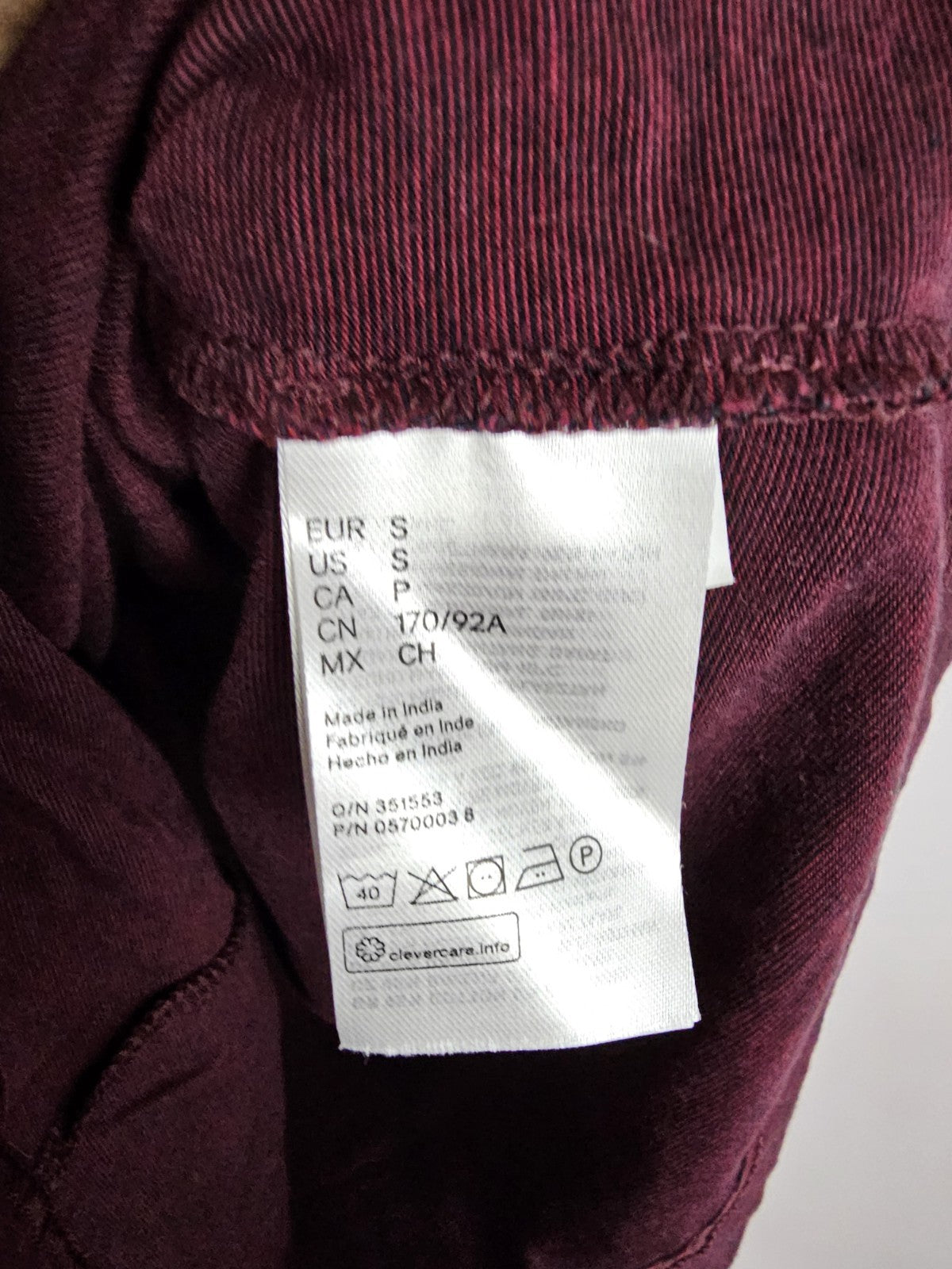 EK8230 Herren Tshirt von H&M, Weinrot, Gr. S3