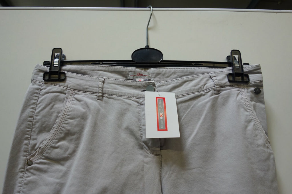 EK0793 Damen Stoff Hose von s. Olivier hell grau Gr 382
