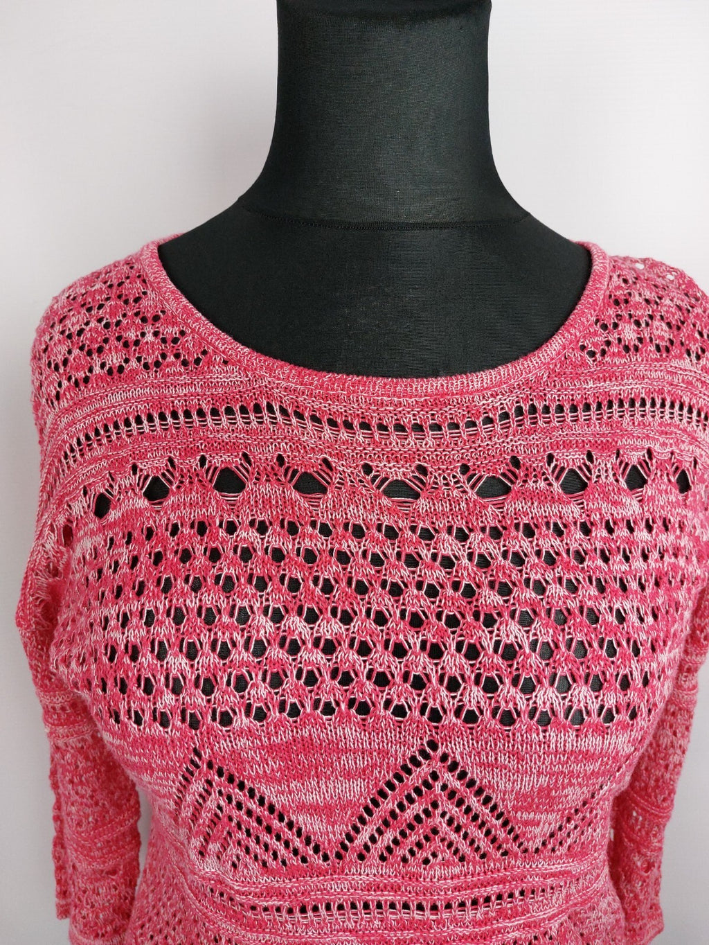EK4638 Damen Pullover von friendtex, rot/weiß, Gr. S1