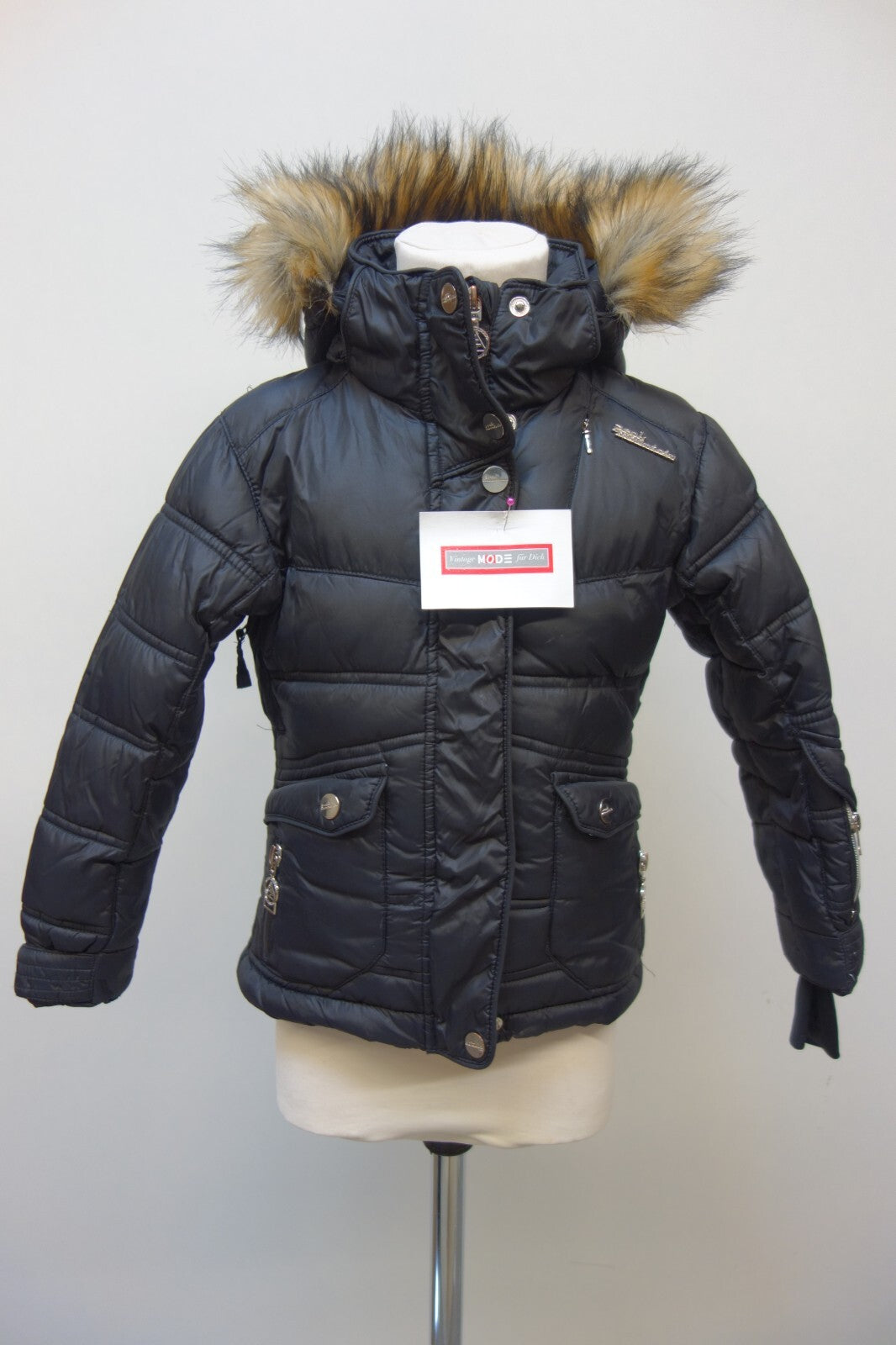 EK2101 Mädchen Winter Jacke von Peak Mountain, schwarz, Gr. 1040
