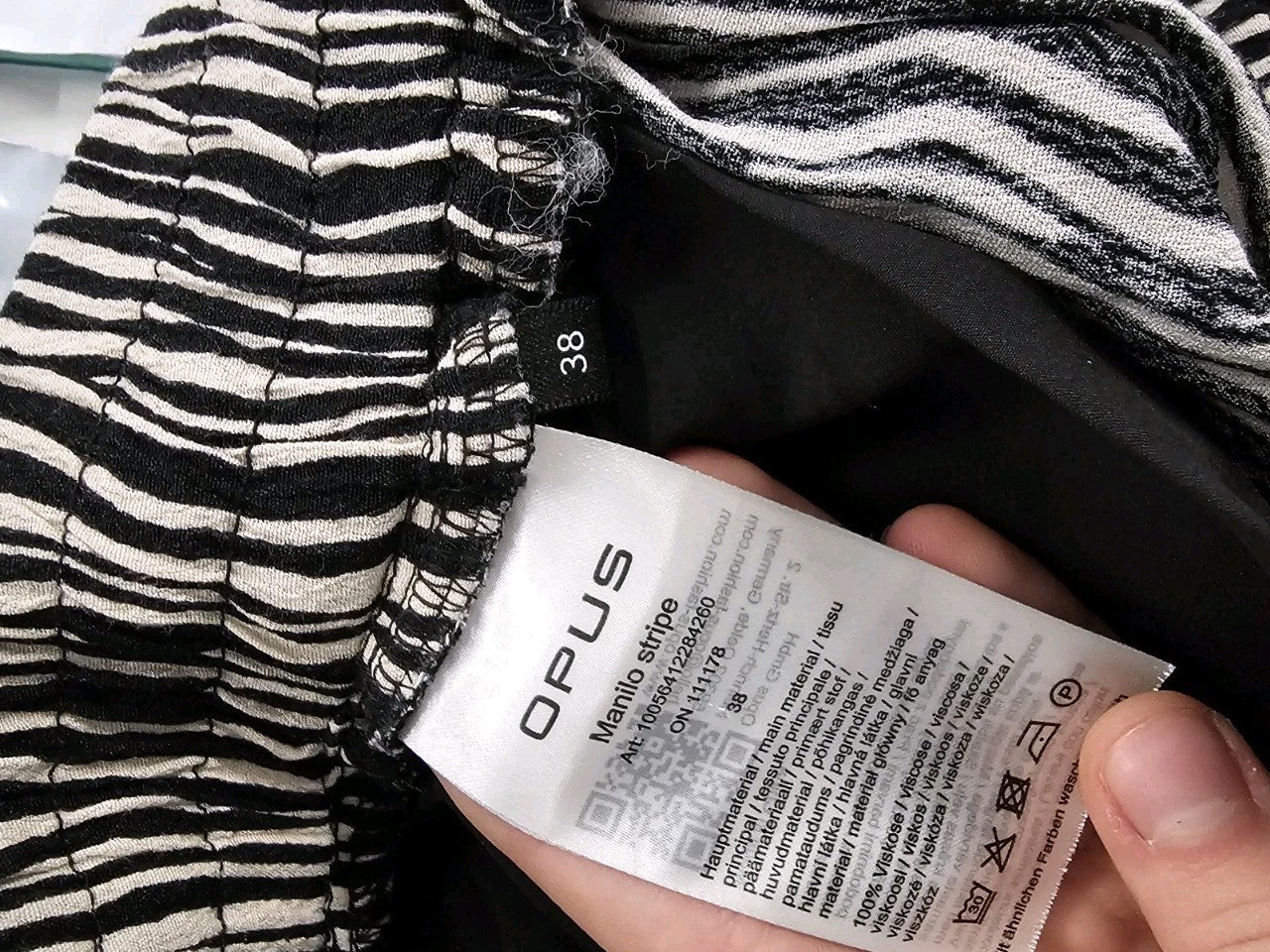 EK10533 Damen Hose von Opus, Schwarz-Weiß, Gr. 383