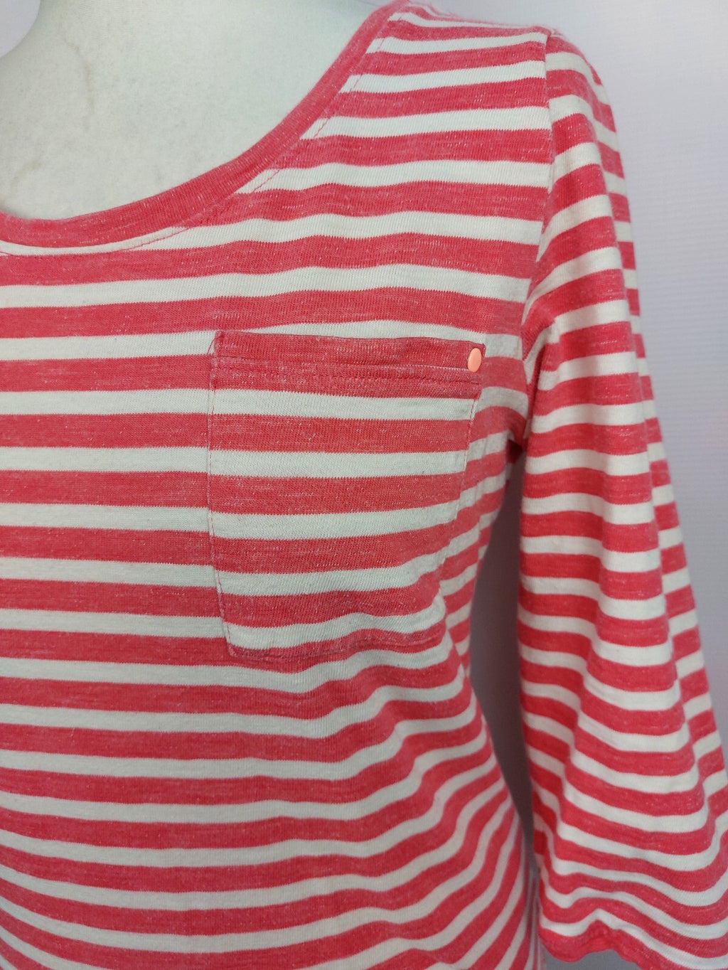 EK4017 Damen Pullover von Only, rosa/weiß gestreift, Gr. S1
