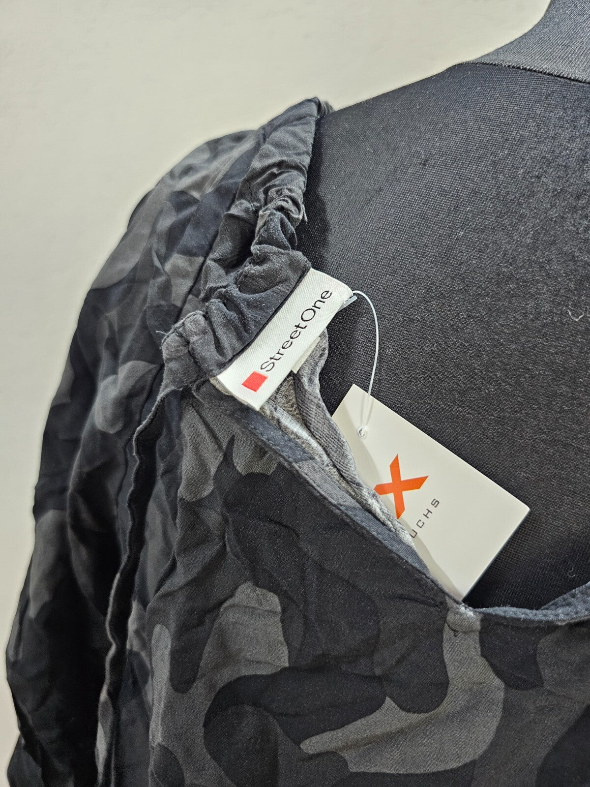 EK6186 Damen Bluse von Street One, schwarz/grau, Gr. 424