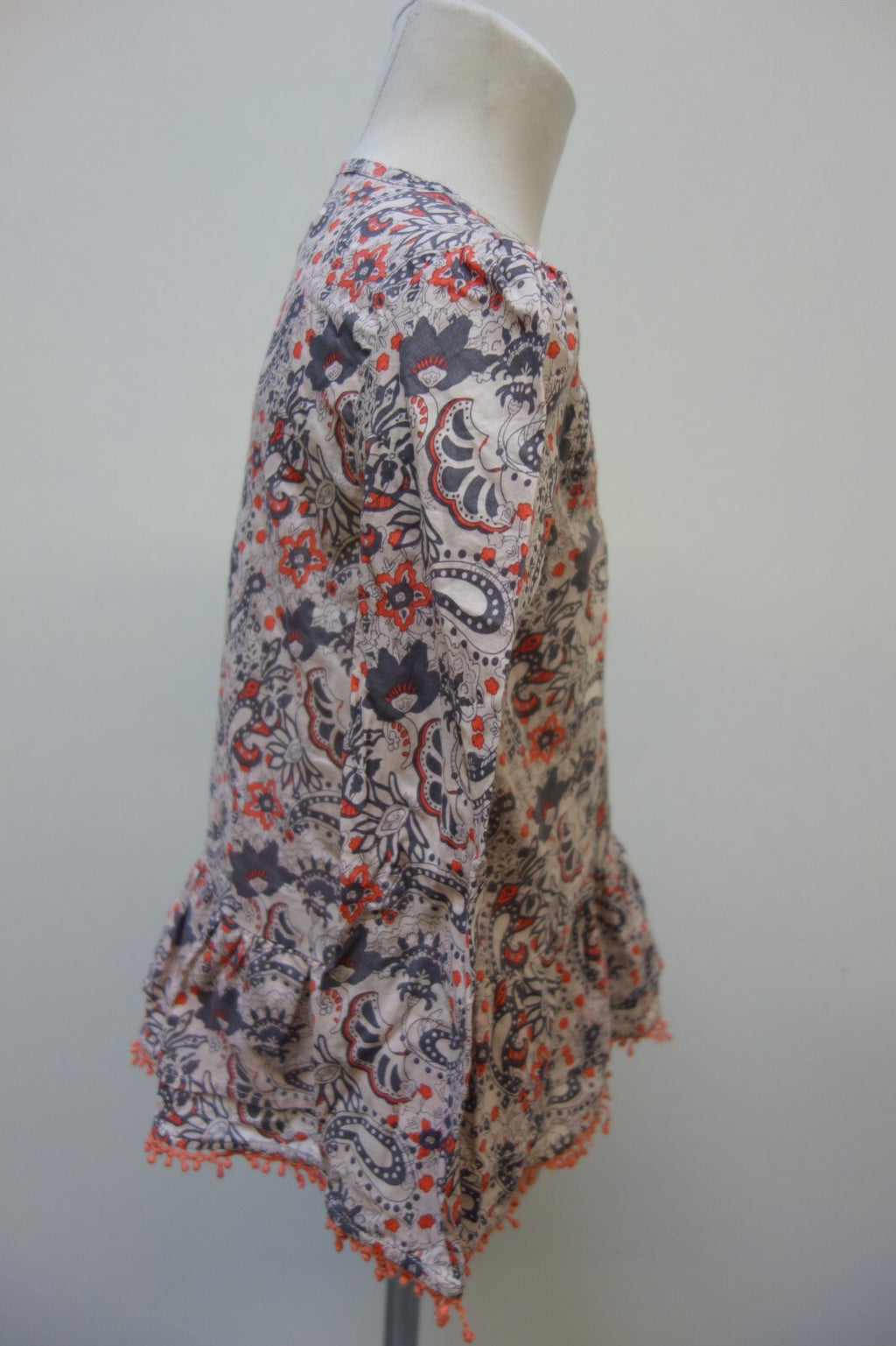 EK2582 Mädchen Bluse von Vertbaudet, rosa/grau, Gr. 1222
