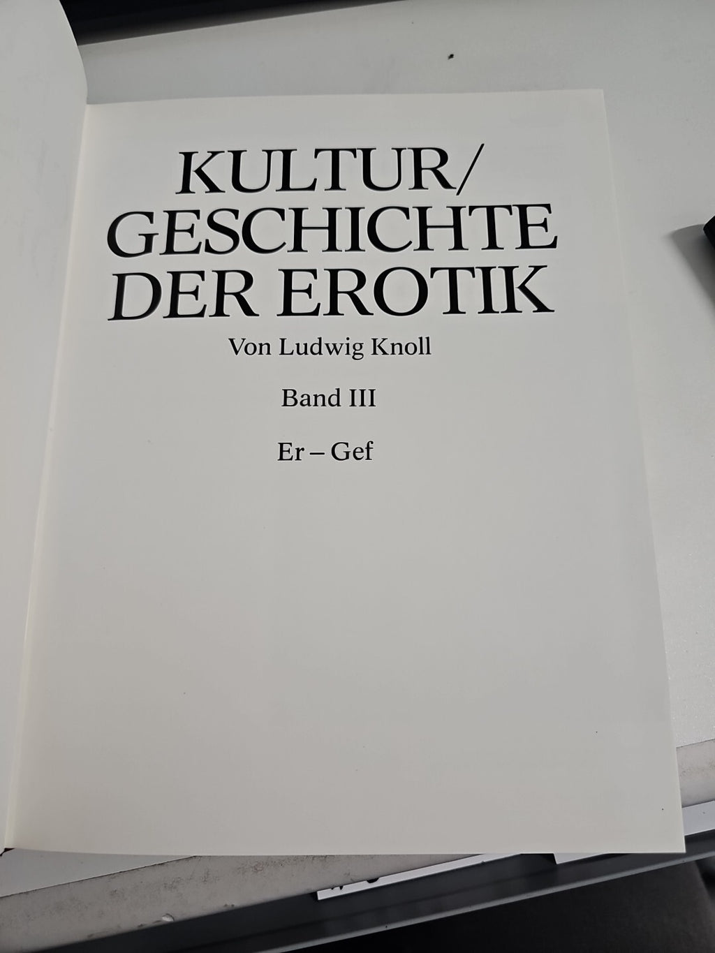 EB1758 Kultur Geschichte Der Erotik Ludwig Knoll Band 5, Neuwertig 19821