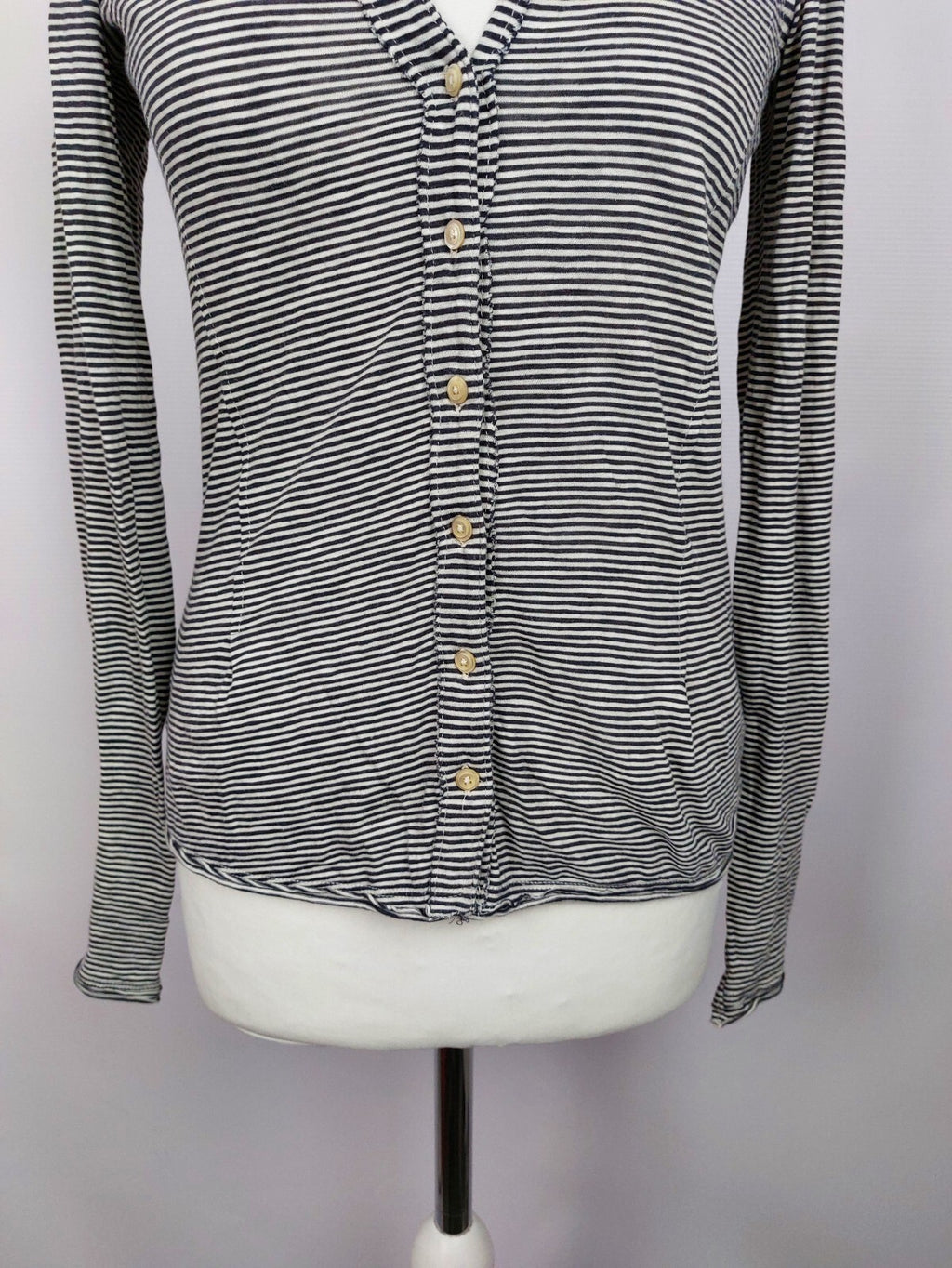 EK2251 Damen Strickjacke von Marc O´Polo, grau/weiß, Gr. XS3
