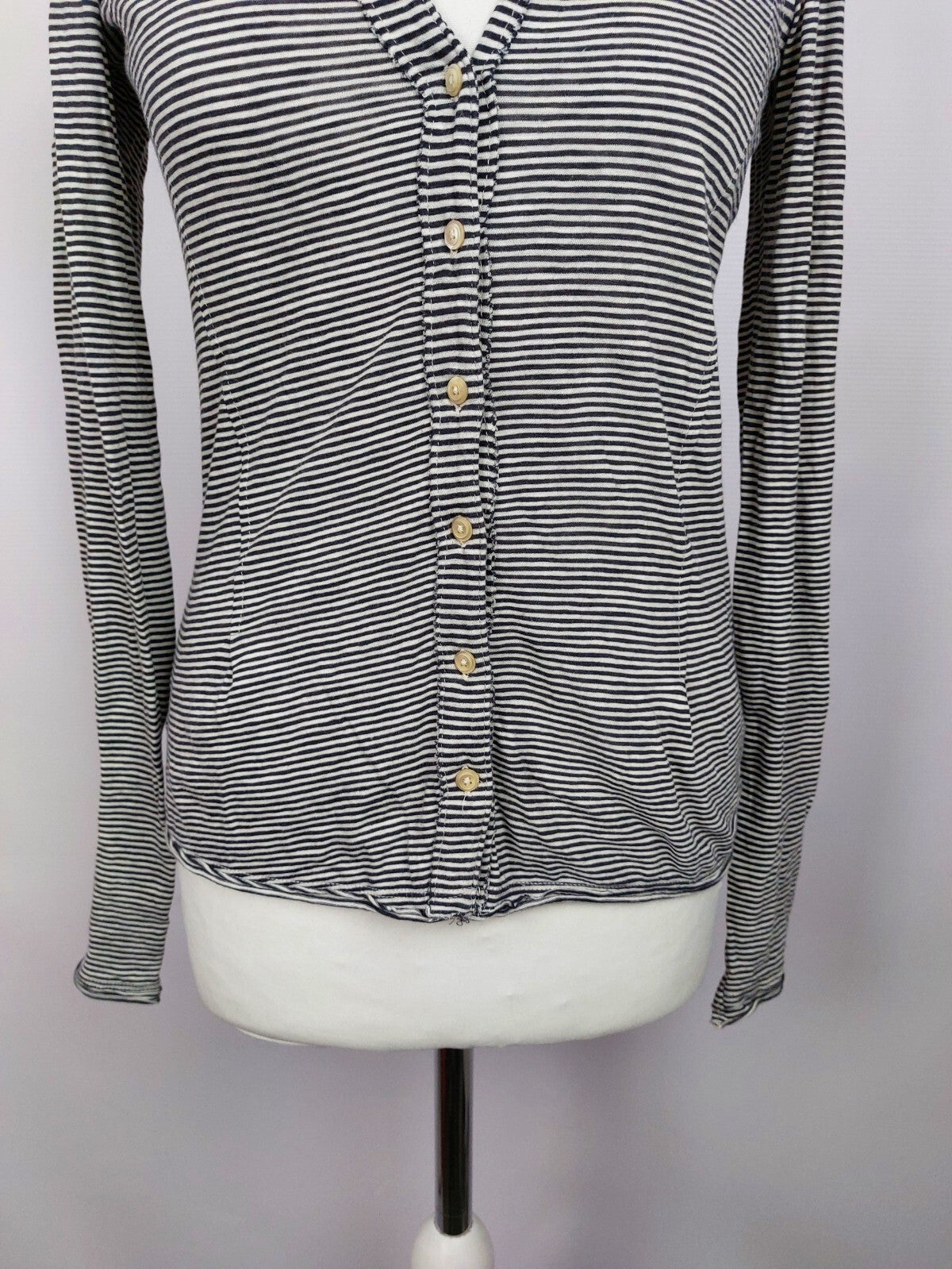 EK2251 Damen Strickjacke von Marc O´Polo, grau/weiß, Gr. XS3