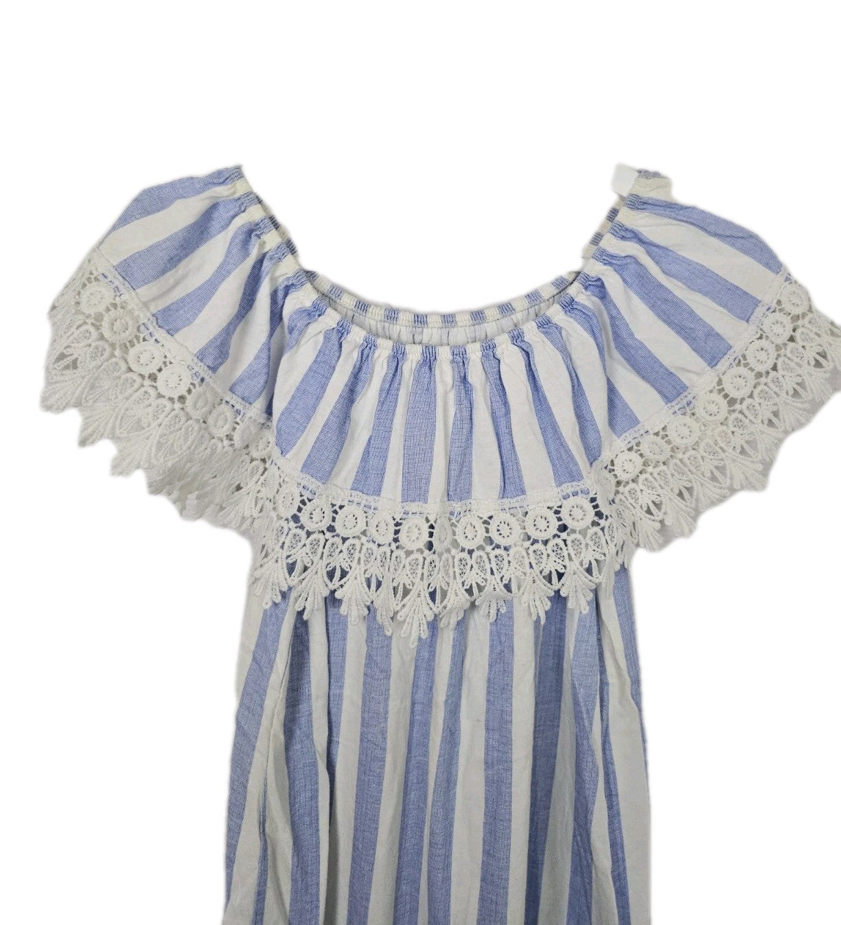 EK8900 Damen Kleid, Hellblau/weiß, Gr. Ca S1