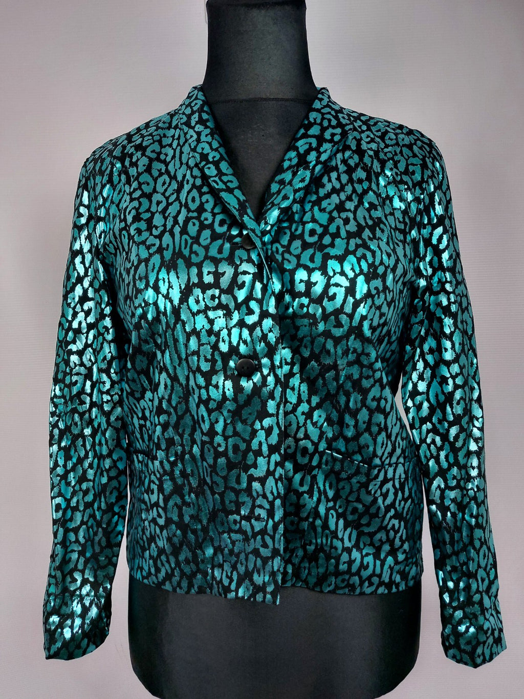 EK3587 Damen Blazer von Julia Kontex, metallic blau, Gr.46 (nach Größentabelle)0