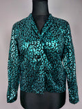 EK3587 Damen Blazer von Julia Kontex, metallic blau, Gr.46 (nach Größentabelle)0