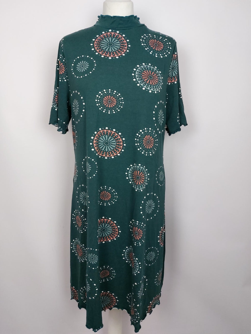 EK0898 Damen Kleid von Boysen´s, grün mit Blumen, Gr. 440