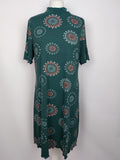 EK0898 Damen Kleid von Boysen´s, grün mit Blumen, Gr. 440