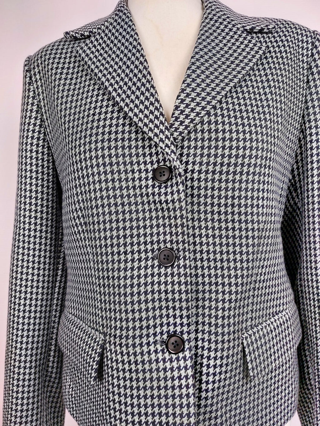 EK3897 Damen Blazer, ohne Marke, blau gemustert, Gr. 381