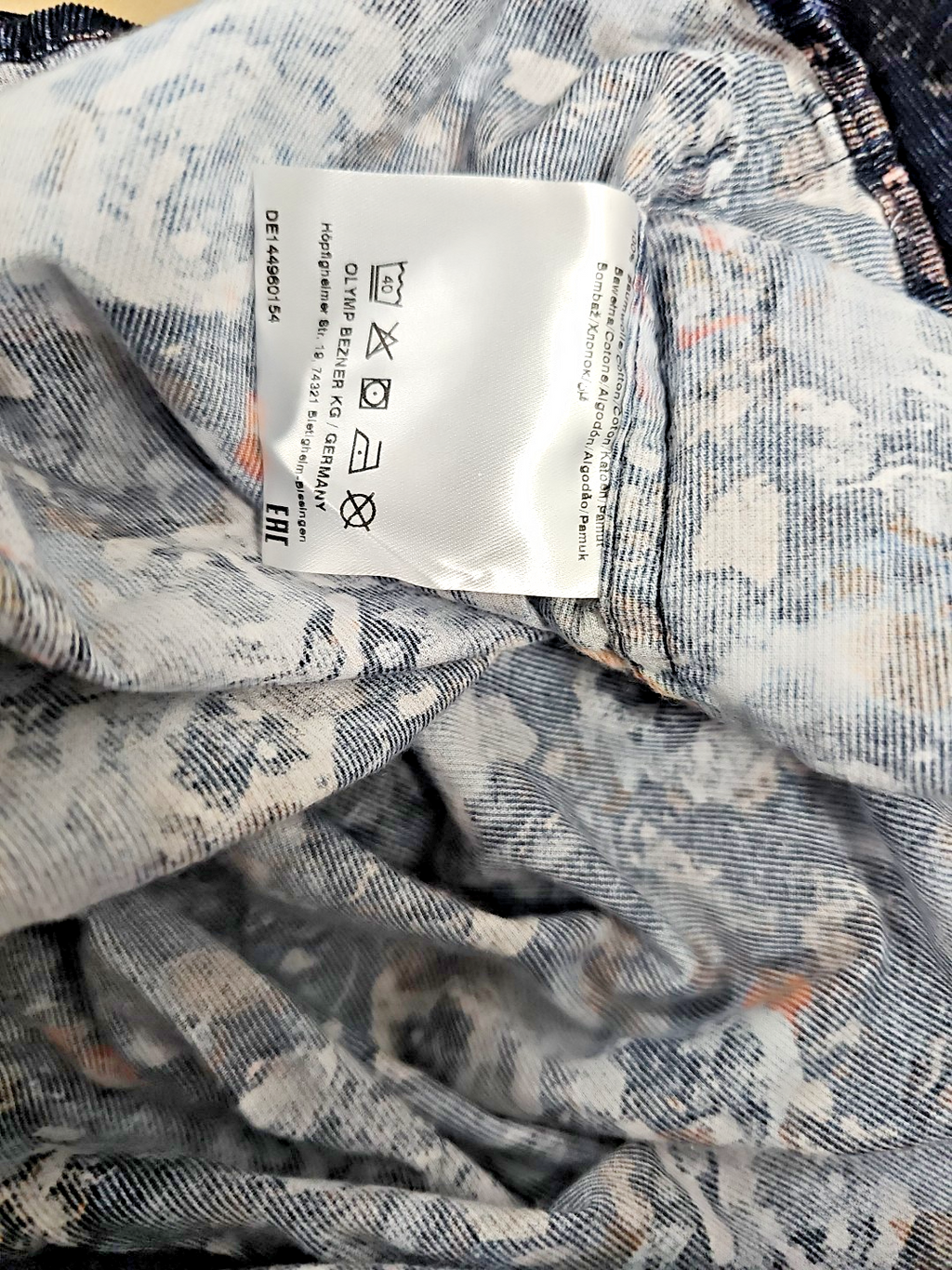 EK 1719 Herren Hemd Olymp Blau  geblümt Gr.XXL Modern Fit2