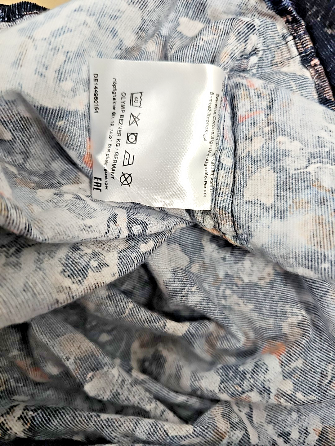 EK 1719 Herren Hemd Olymp Blau  geblümt Gr.XXL Modern Fit2