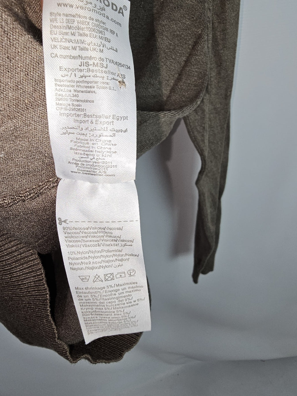 EK8186 Damen Strickjacke bon Vero Moda, Braun, Gr. M3