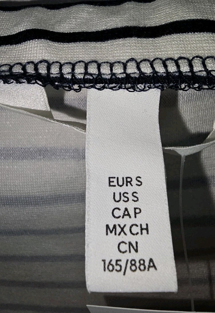 EK9866 Damen T-Shirt H&M Gr.s Weiß Gestreift1