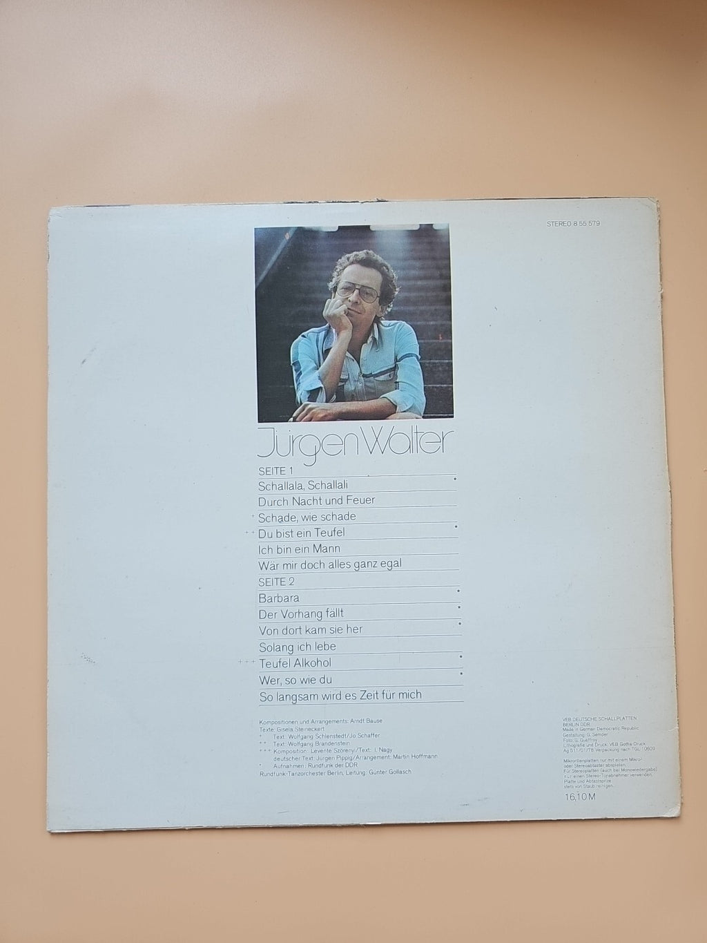 DDR Schallplatte JÜRGEN WALTER LP 1978 AMIGA 855579, A1.2.33.    2521