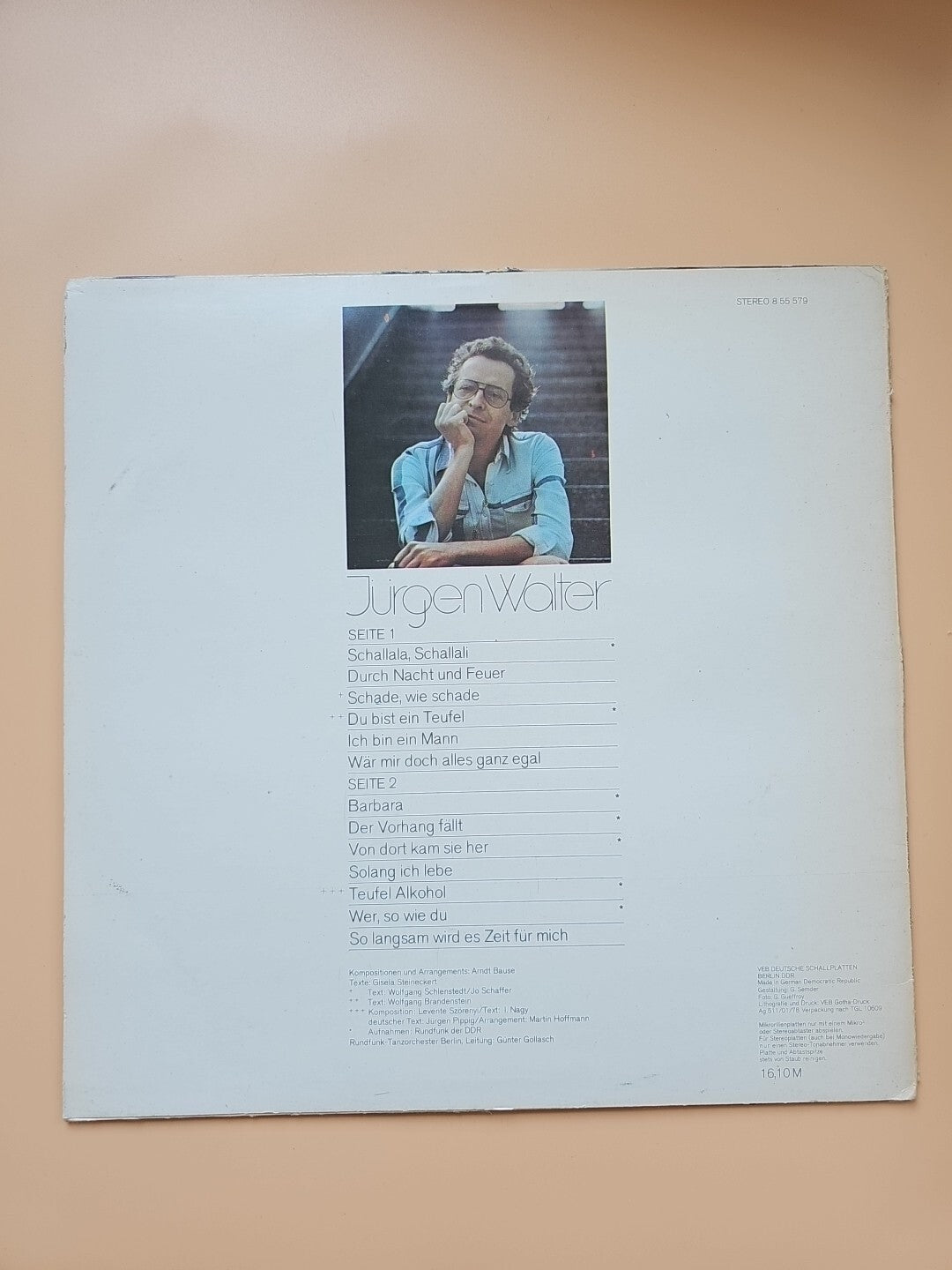 DDR Schallplatte JÜRGEN WALTER LP 1978 AMIGA 855579, A1.2.33.    2521