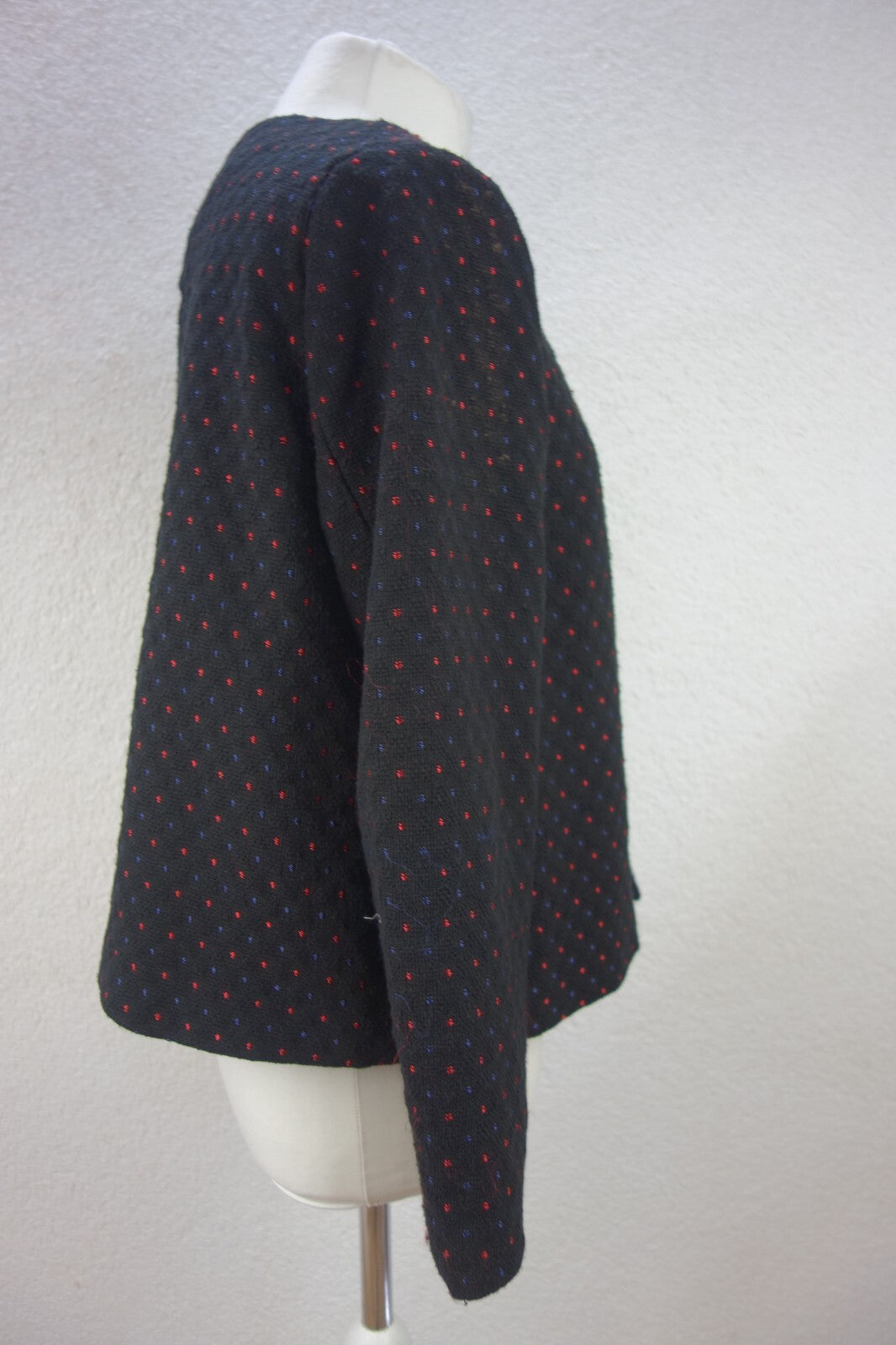 EK1919 Damen Blazer von OVS, schwarz mit rot & blauen Punkten, Gr. XL2