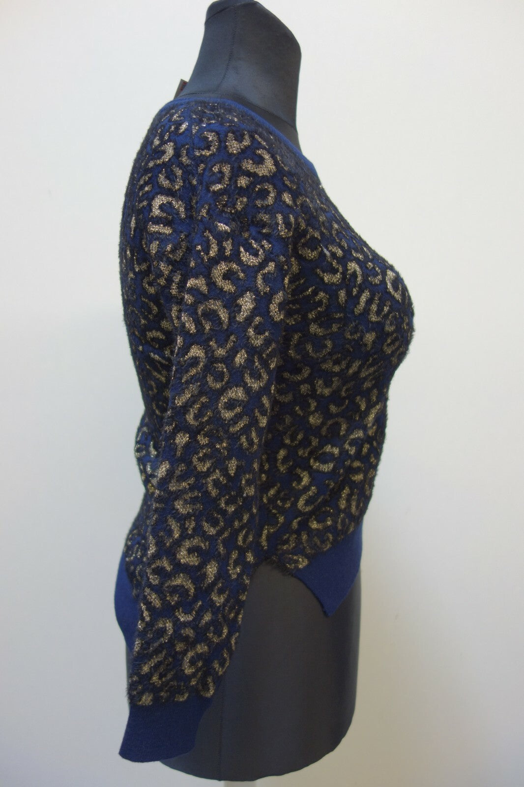 EK0964 Damen Pullover von Zara, dunkelblau mit Glitzer, Gr. S2