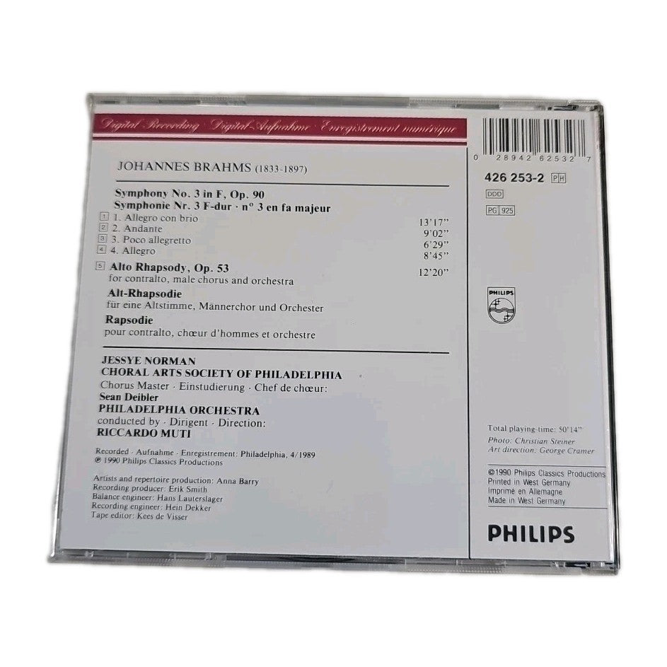 EB4051 Sinfonie 3/Alt-Rhapsodie von Norman, Muti,Philadelphia Orchester 3